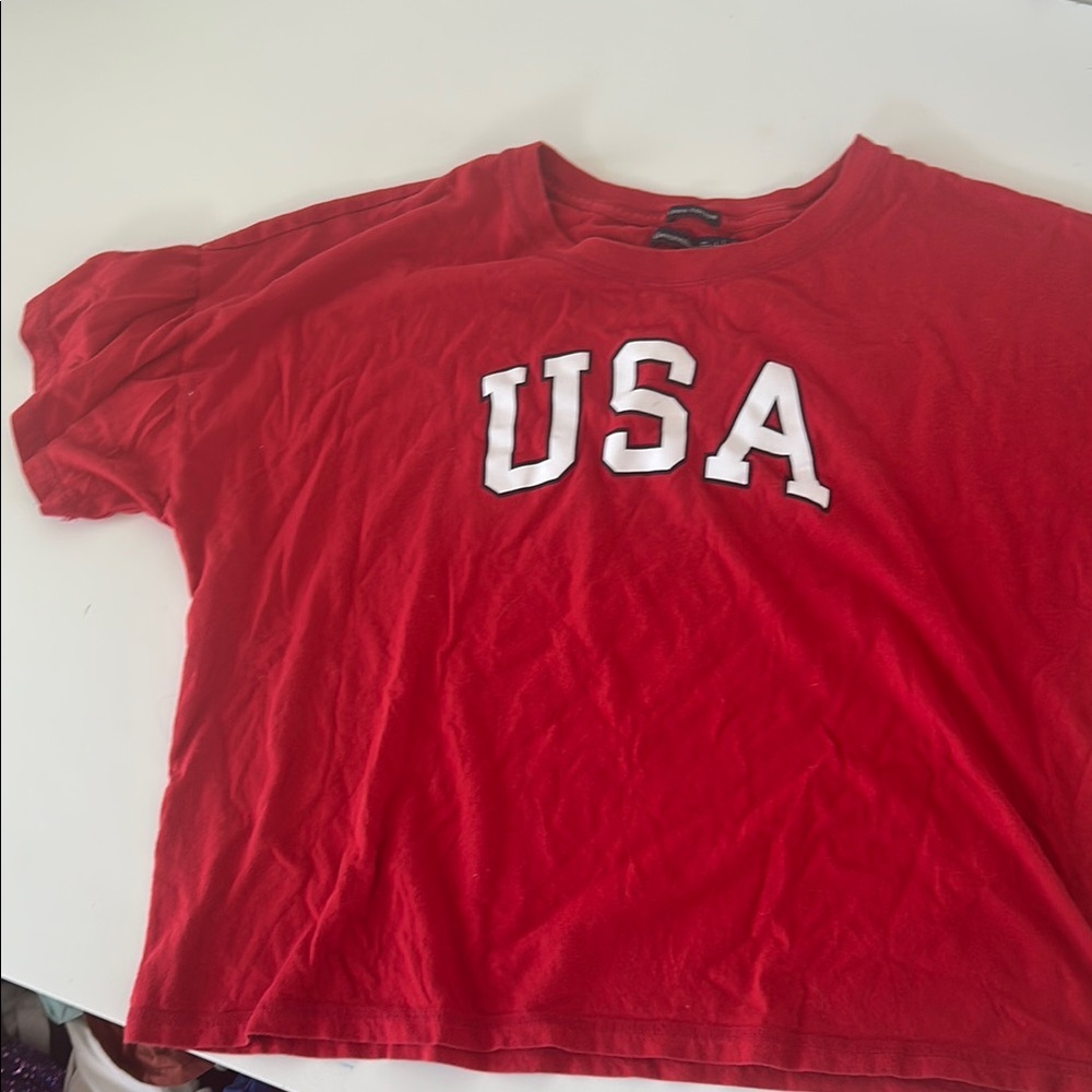 Abercrombie & Fitch Red Cotton T-Shirt